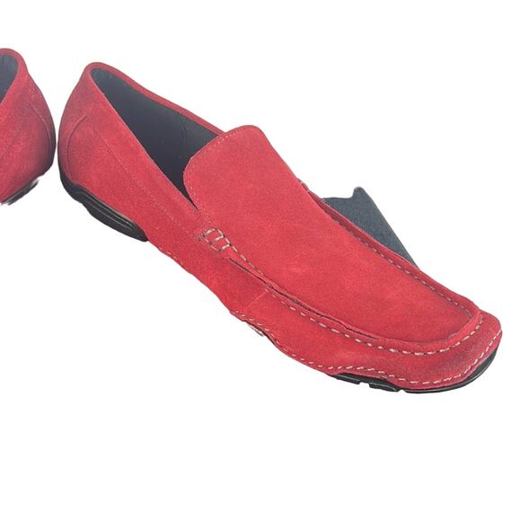 Kenneth Cole Men's Red Suede Loafers Black Rubber Sole Size 9 NWOB Dopamine - Picture 4 of 9